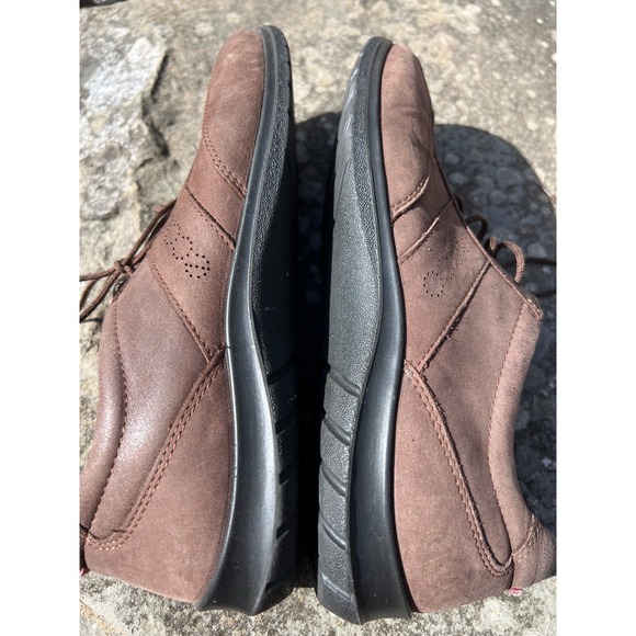 Ecco‎ brown suede lace up oxfords 39/8.5 comfortable support flats logo - Picture 6 of 6